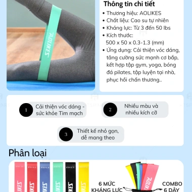 Dây Kháng Lực Aolikes A-3.601 Miniband Tập Gym Cardio Yoga Nam Nữ - Giá 29.000₫