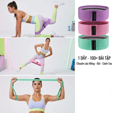 Dây Kháng Lực Đàn Hồi SOVEXA Miniband 3 Mức Co Giãn - Tập Chân Mông Đùi tại nhà, 36k 3