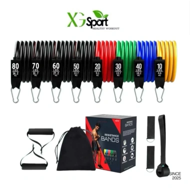 Dây kháng lực Hifit gym bộ ngũ sắc chính hãng - Đàn hồi tốt, chống đứt, tập body