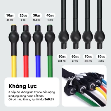 Dây kháng lực Hifit gym bộ ngũ sắc chính hãng - Đàn hồi tốt, chống đứt, tập body 3 Dây kháng lực Hifit gym bộ ngũ sắc chính hãng - Đàn hồi tốt, chống đứt, tập body 3