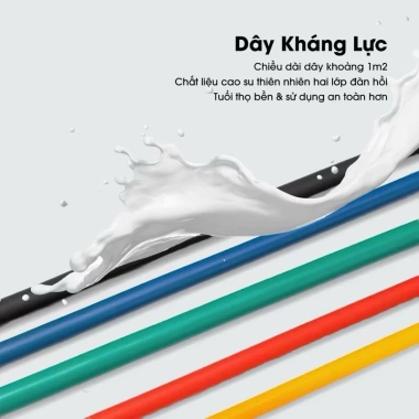 Dây kháng lực Hifit gym bộ ngũ sắc chính hãng - Đàn hồi tốt, chống đứt, tập body