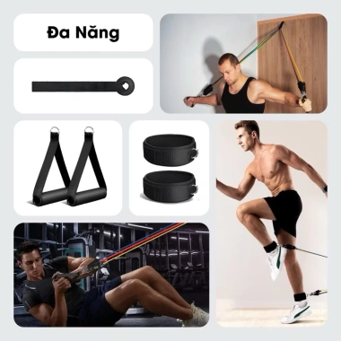 Dây kháng lực Hifit gym bộ ngũ sắc chính hãng - Đàn hồi tốt, chống đứt, tập body