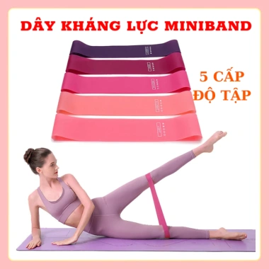 Dây kháng lực mini band đa năng 5 cấp độ - Tập gym, yoga, toàn thân, giá chỉ 12.000đ