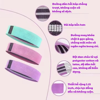 Dây kháng lực Miniband Aolikes JustFit Sport – Đàn hồi tập chân, mông, đùi, gym, bộ đai cho nam nữ, giá 69.000₫
