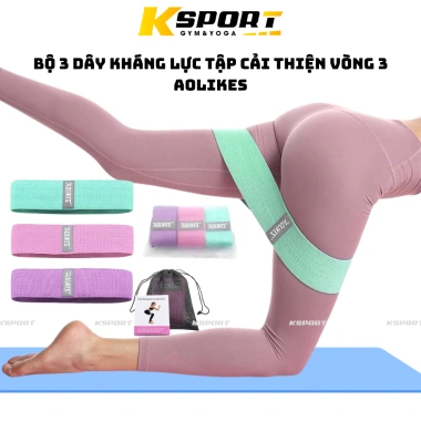 Dây Kháng Lực MiniBand Bộ 3 Tập Mông Aolikes - Tặng Túi Lưới và HDSD - Giá 70.000₫