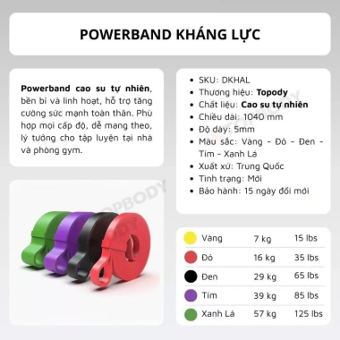 Dây kháng lực Power Band Topbody đa năng DKHAL - Tập thể dục tại nhà, giá 29.000₫ 3 Dây kháng lực Power Band Topbody đa năng DKHAL - Tập thể dục tại nhà, giá 29.000₫ 3