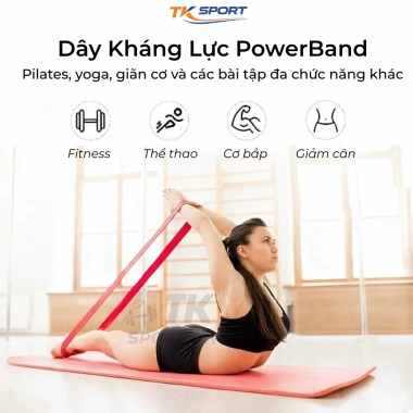Dây kháng lực Powerband TK SPORT - Đàn hồi cao su tập tay chân ngực thân 27.283 VND