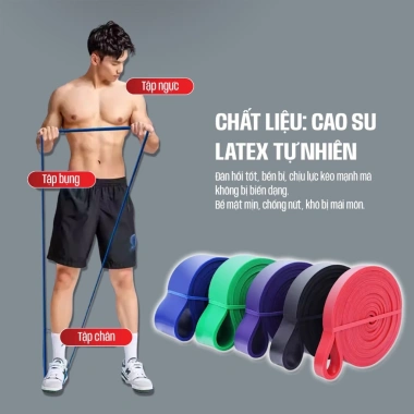 Dây kháng lực Powerband TK SPORT - Đàn hồi cao su tập tay chân ngực thân 27.283 VND