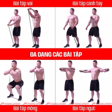 Dây kháng lực Powerband TK SPORT - Đàn hồi cao su tập tay chân ngực thân 27.283 VND