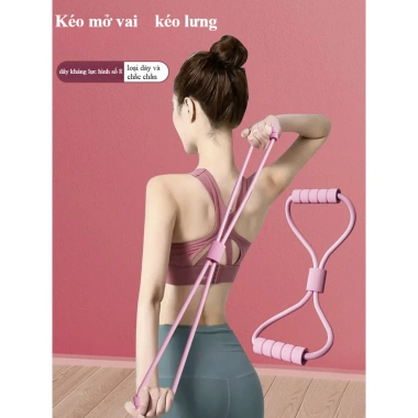 Dây kháng lực số 8 đàn hồi – Gym yoga tại nhà, mở vai, giảm mỡ tay chân, giá 14.500đ