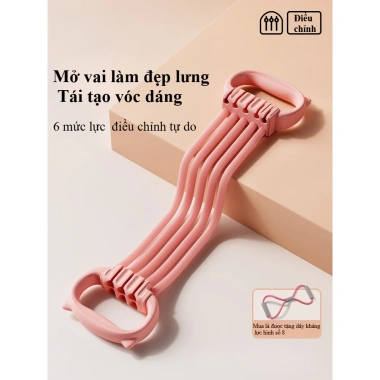 Dây kháng lực số 8 đàn hồi – Gym yoga tại nhà, mở vai, giảm mỡ tay chân, giá 14.500đ