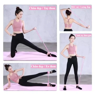 Dây kháng lực số 8 đàn hồi – Gym yoga tại nhà, mở vai, giảm mỡ tay chân, giá 14.500đ