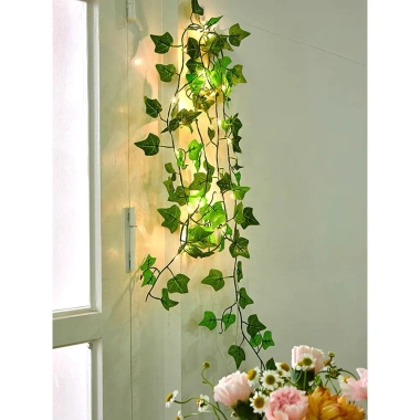 Dây leo giả LED 2m - Trang trí cửa sổ, tường, văn phòng, quán cà phê, chỉ 7.000 VND