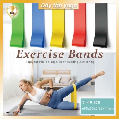 Dây Mini Band Kháng Lực 5 Cấp Độ: Tập Chân Mông Đùi, Cao Su Đàn Hồi Cao Cấp, Giá 57K 9