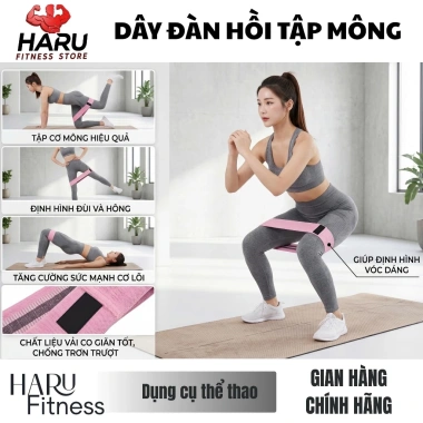 Dây Miniband Haru HR5 Kháng Lực Đàn Hồi Cao Su - Tập Mông Yoga Gym Tại Nhà