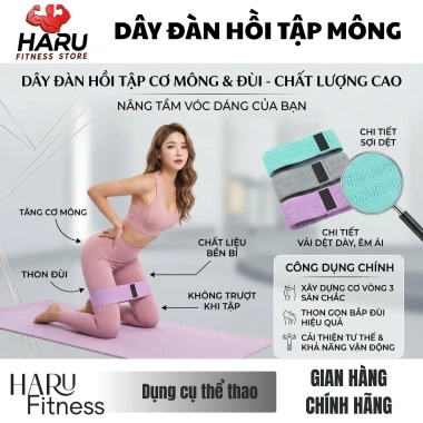 Dây Miniband Haru HR5 Kháng Lực Đàn Hồi Cao Su - Tập Mông Yoga Gym Tại Nhà