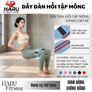 Dây Miniband Haru HR5 Kháng Lực Đàn Hồi Cao Su - Tập Mông Yoga Gym Tại Nhà