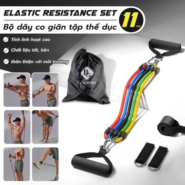 Dây Ngũ Sắc Tập Gym 6.017 Đàn Hồi Kháng Lực Full Body Giảm Giá 17% Tại Nhà
