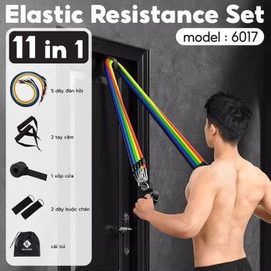 Dây Ngũ Sắc Tập Gym 6.017 Đàn Hồi Kháng Lực Full Body Giảm Giá 17% Tại Nhà