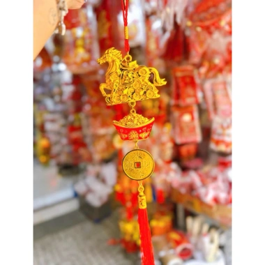 Dây Ngựa Túi Tiền Thỏi Vàng 15x40cm Trang Trí Tết Bính Ngọ 2.026 Giá 68.000đ