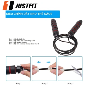 Dây nhảy có tạ JUSTFIT thép cao cấp giảm cân, tập Gym tại nhà - chỉ 41.000₫ 6 Dây nhảy có tạ JUSTFIT thép cao cấp giảm cân, tập Gym tại nhà - chỉ 41.000₫ 6