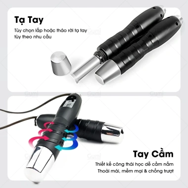 Dây nhảy thể lực đàn hồi kèm tạ, đếm số - Luyện tập thể dục, thể thao tiện lợi tại nhà, giá ưu đãi 65.000 VND 6