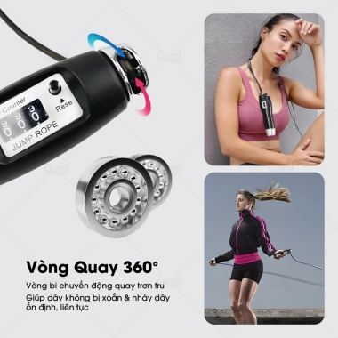 Dây nhảy thể lực đàn hồi kèm tạ, đếm số - Luyện tập thể dục, thể thao tiện lợi tại nhà, giá ưu đãi 65.000 VND 7