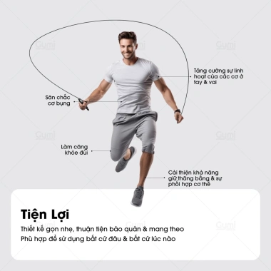 Dây nhảy thể lực đàn hồi kèm tạ, đếm số - Luyện tập thể dục, thể thao tiện lợi tại nhà, giá ưu đãi 65.000 VND 9