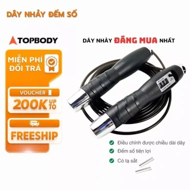Dây Nhảy Thể Lực Đếm Số Tập Cao Cấp Đa Màu Topbody AllSport DNHAY06 Giảm Cân
