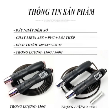 Dây Nhảy Thể Lực Đếm Số Tập Cao Cấp Đa Màu Topbody AllSport DNHAY06 Giảm Cân