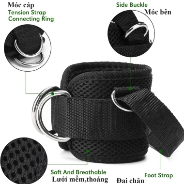 Dây quấn cổ chân móc cáp kickback - Dây kháng lực tập đùi, chân, chỉ 64.200 VND 9
