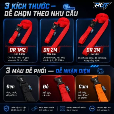 Dây Ràng Balo Phượt ZDK MK03 Đa Năng Buộc Đồ Xe Máy, Dây Poly Khóa Cài An Toàn, Dễ Dùng Cho Mọi Xe - Giá 49.900 VND 8