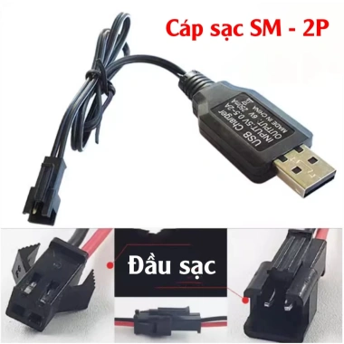 Dây sạc 3.7V cho pin 14.500/18.650 - Dễ dùng cho xe điều khiển từ xa ô tô