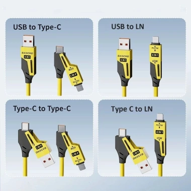 Dây sạc 4 trong 1 ô tô 1.5m, sạc nhanh PD 27W, C-C 65W, copy dữ liệu, giá 25.000₫ 4