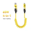 Dây sạc 4 trong 1 ô tô 1.5m, sạc nhanh PD 27W, C-C 65W, copy dữ liệu, giá 25.000₫ 10