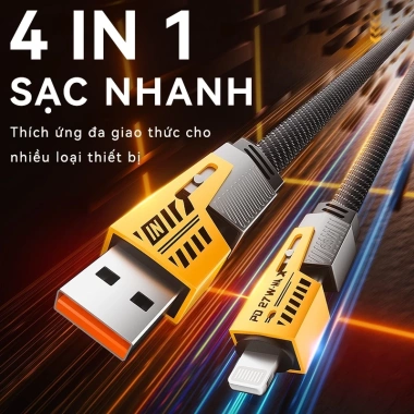 Dây sạc nhanh 4 trong 1 65W 88.490 - Giá 24.999₫, chuẩn cho mọi thiết bị 2