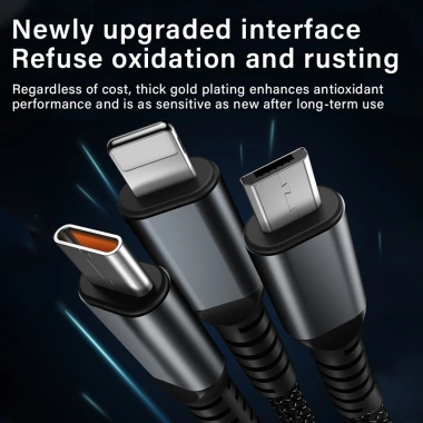 Dây sạc tự ngắt 3 trong 1 100W 6A - Micro USB, Type C, sạc nhanh, giá 20.500₫ 9