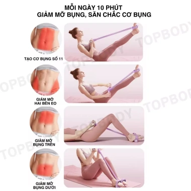 Dây tập bụng DAKEO TOPBODY 4-6 ống cao su đàn hồi, kháng lực mạnh, tập tại nhà - 52.500 VND