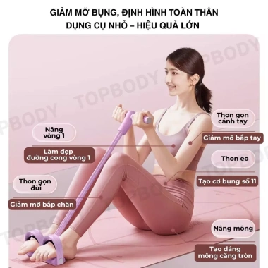Dây tập bụng DAKEO TOPBODY 4-6 ống cao su đàn hồi, kháng lực mạnh, tập tại nhà - 52.500 VND