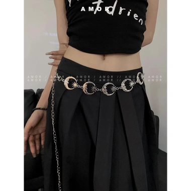 Dây thắt lưng bướm kim loại bạc phong cách boho cổ điển cho nữ đi váy - nhẹ 8