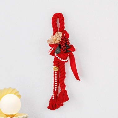 Dây thừng đỏ bện nút thắt trang trí Tết và Giáng Sinh, giá ưu đãi 78.000đ