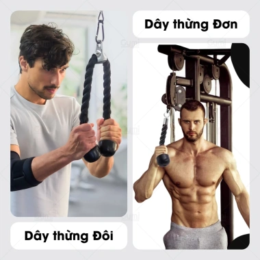 Dây Thừng Kéo Tập Cơ Tay & Bụng - Giá 140.000đ, Tăng Sức Mạnh, Đỡ Đánh Đầu, Đánh Giá Tốt