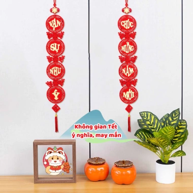 Dây treo Thần Tài may mắn - Trang trí Tết Nguyên Đán 2.026, chúc mừng năm mới, giá ưu đãi 32.000₫ 2