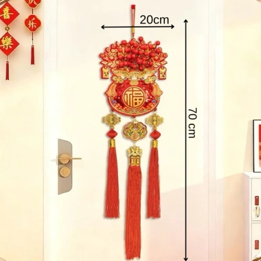 Dây treo trang trí Tết 2.026 Túi tiền Đào Đông chữ Phúc đỏ may mắn tài lộc đón tài an khang 60k