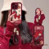 Dây treo vỏ iPhone 17-11 Pro Max X XR XS Max 7-8 Plus- Ngựa Đỏ dễ thương, vỏ mềm