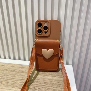 Dây Vòng Cổ Đeo Ngang 3D Trái Tim – Ốp Lưng iPhone 17/16/15/14/13/12/11 Pro Max X XR Giá 67.039₫