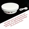 Đế bàn xoay 360 độ livestream, trưng bày sản phẩm 2 kích thước 14cm-20cm trắng, kèm dây sạc giảm giá 3