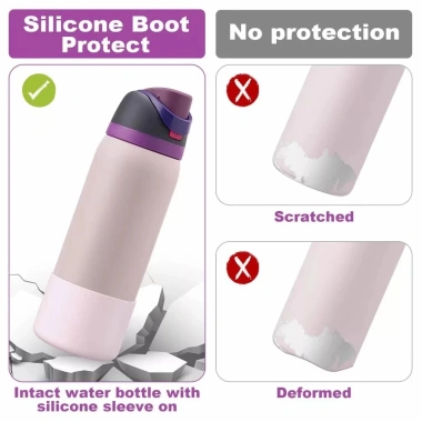 Đế bảo vệ silicon cho Owala 24oz-32oz, tương thích nắp FreeZip & nắp lật, vỏ hấp