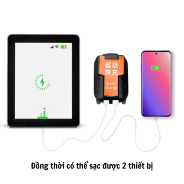 Đế chuyển chân pin Makita sang USB, 2 đầu sạc nhanh, tương thích đa dạng, giá ưu đãi 195k