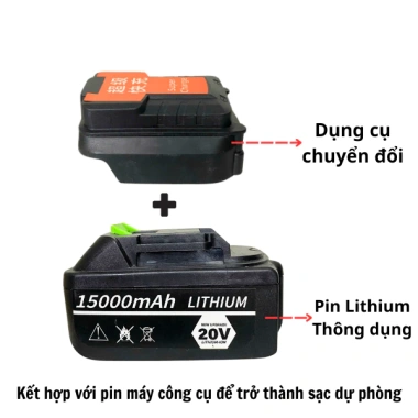Đế chuyển chân pin Makita sang USB sạc dự phòng 2 đầu sạc nhanh, tiện lợi, tiết kiệm thời gian